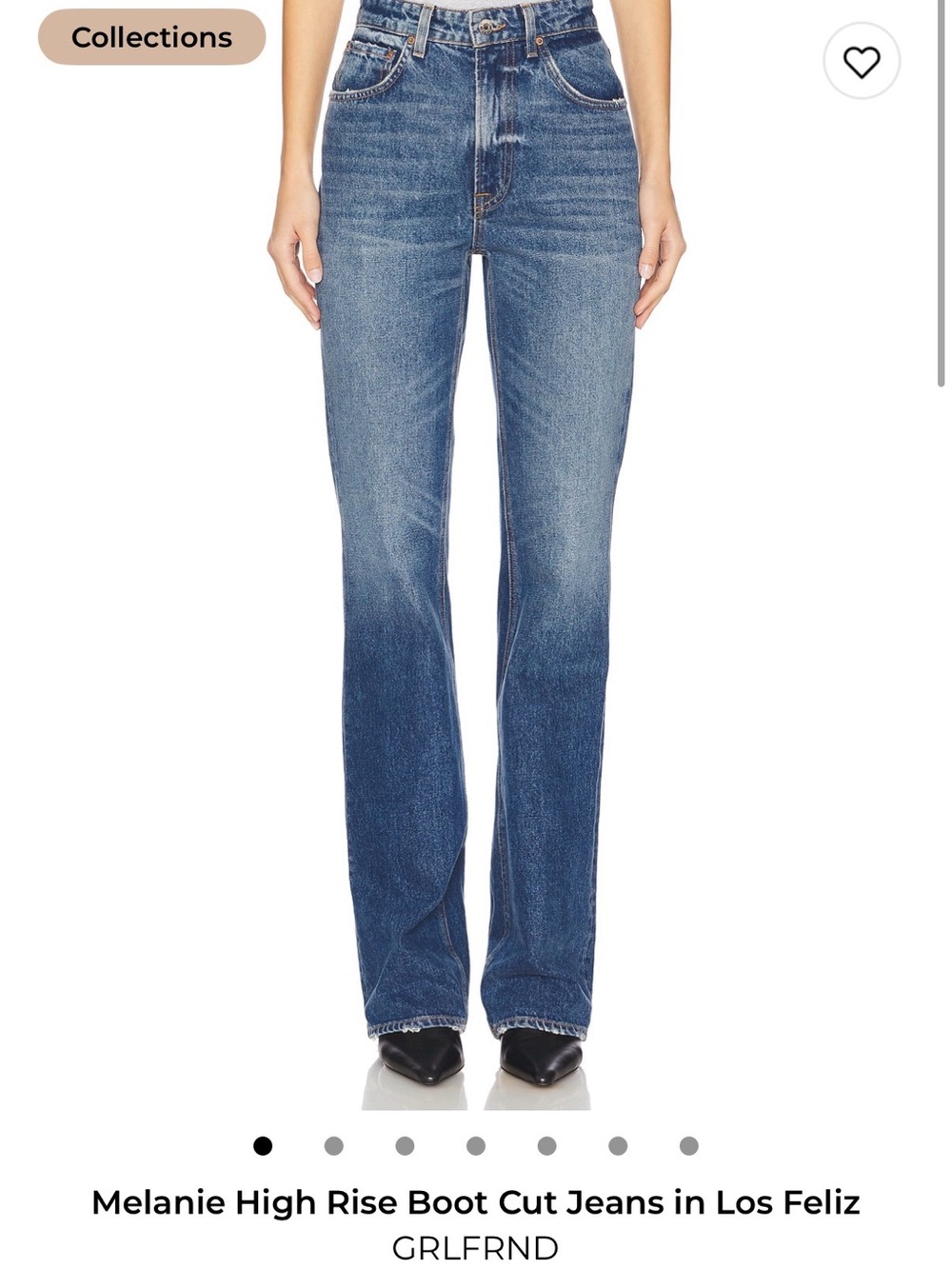 GRLFRND High-Rise Bootcut Jeans in Los Feliz Blue